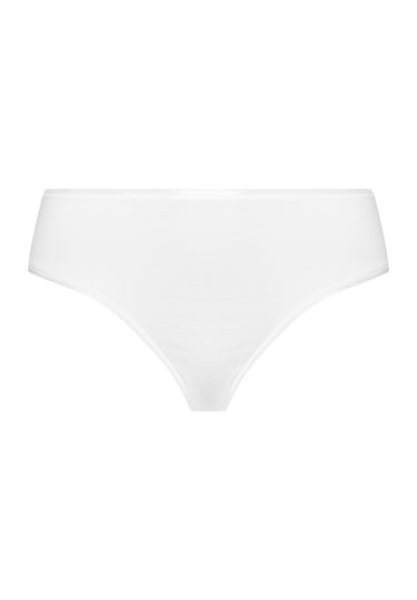 71626 Cotton Seamless Full High Cut Brief - 101 White